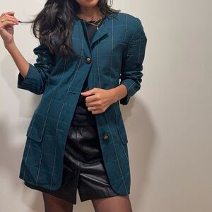 Le Suit | Vintage 90s  Green Plaid Blazer